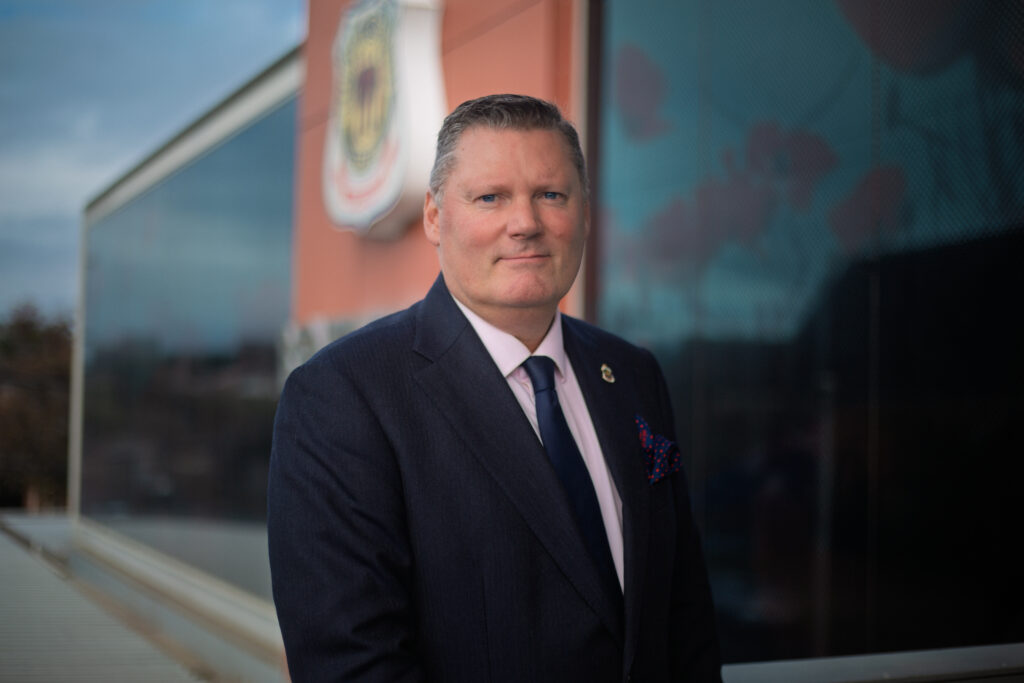 RSL Victoria State President Dr Mark Schröffel outside an RSL Sub-Branch